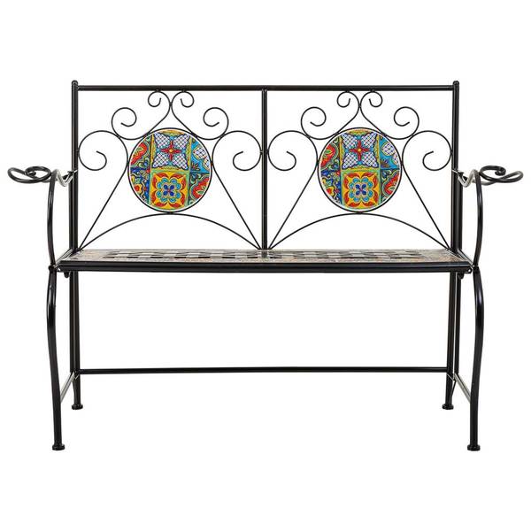 Bank Nomi Schwarz - Metall - 110 x 88 x 50 cm