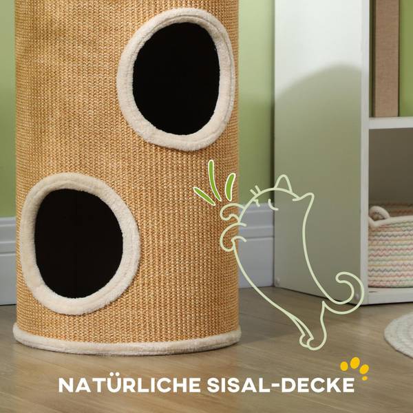 Tonneau Griffoir Chat 70168 Marron - Bois manufacturé - 37 x 63 x 37 cm