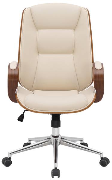 Chaise de bureau Yankton Crème - Imitation noyer