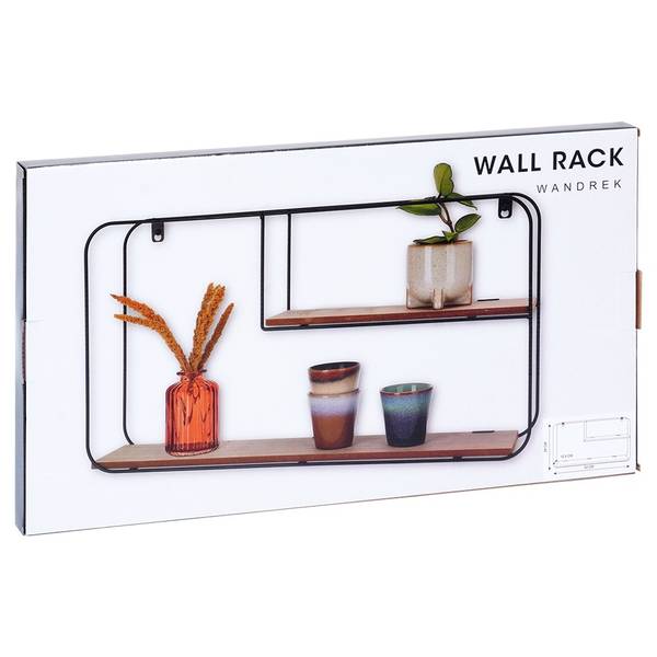 Wandregal 568124 Schwarz - Metall - 11 x 29 x 52 cm