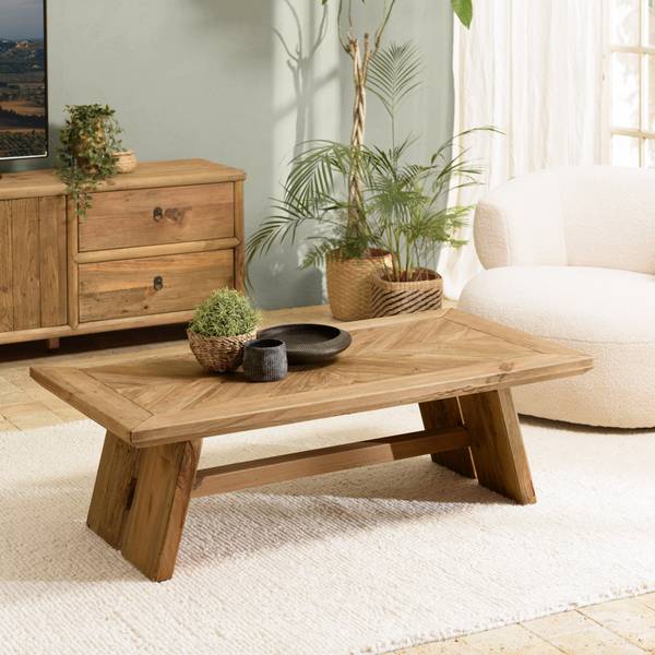 Couchtisch ANDRIAN Braun - Holz teilmassiv - 70 x 40 x 130 cm