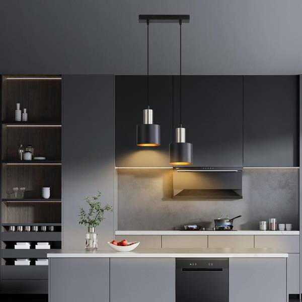 Suspension Lanz Noir - Métal - 30 x 174 x 30 cm