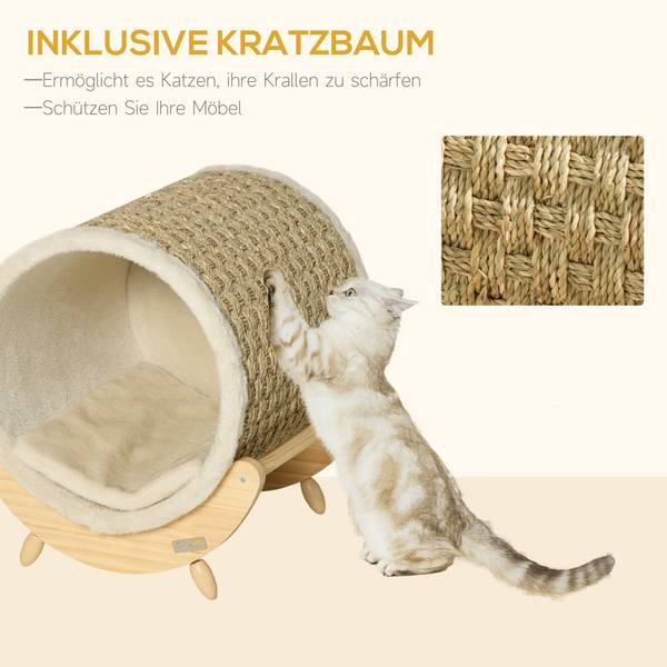 Katzenhöhle CP64 Grün - Holzwerkstoff - 43 x 43 x 41 cm