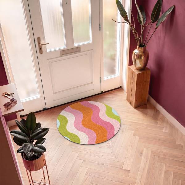 SCHMUTZFANGMATTE Bunte Wellen 90 x 90 cm