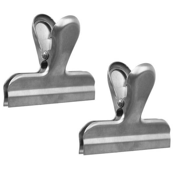Beutelclips aus Edelstahl 2er Set Silber - Edelstahl - 4 x 6 x 7 cm