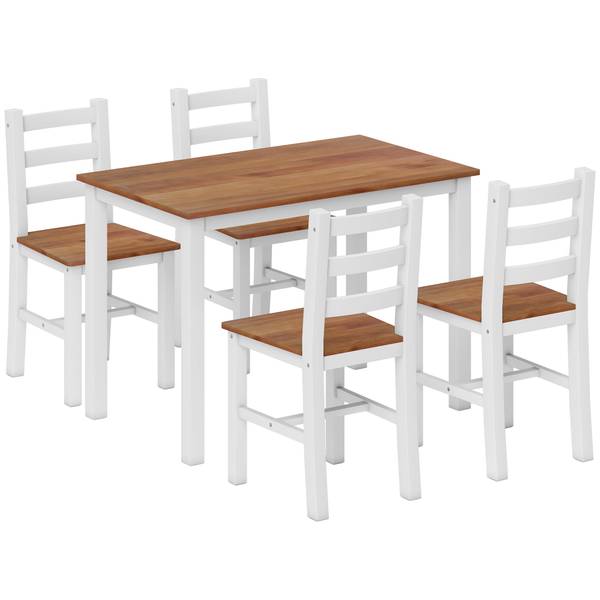 Essgruppe 5er Set 83A-270V90BN Braun - Kiefer - 108 x 75 x 65 cm