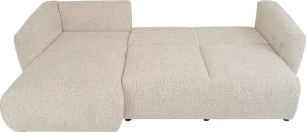 Ecksofa Fabio Ecru - Ecke davorstehend links - Ottomane davorstehend links