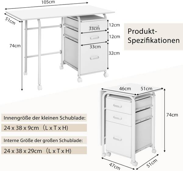 Computertisch CB10359 Weiß