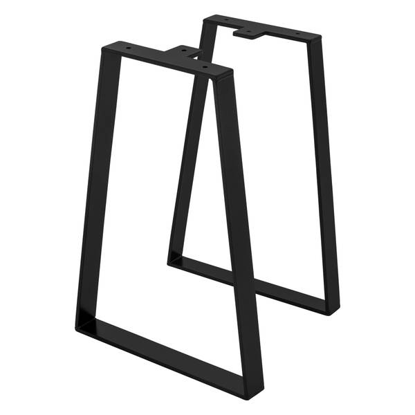 2 Stück Tischbeine Trapez Schwarz - Samt - 7 x 41 x 29 cm