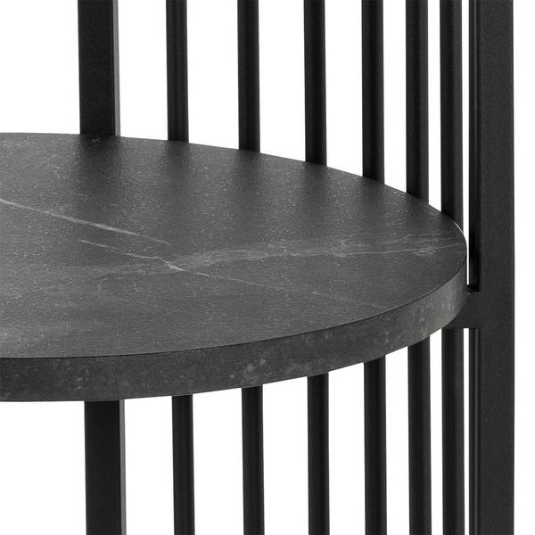 Table de chevet Strington Noir - En partie en bois massif - 35 x 65 x 35 cm