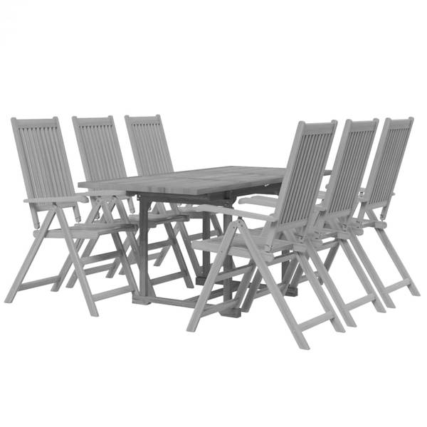 Garten Essgruppe 3011516 (7-teilig) Grau - Akazie - 57 x 111 x 69 cm