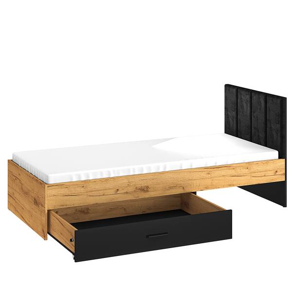 Bettgestell CASPER-131-10 Schwarz - Holzwerkstoff - 90 x 94 x 207 cm