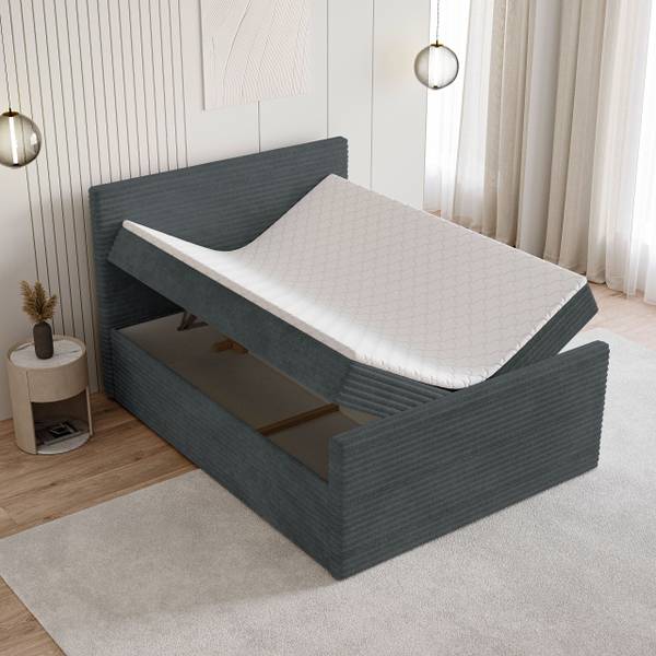 Boxspringbett NOLEN Dunkelgrau - Liegefläche Breite: 180 cm