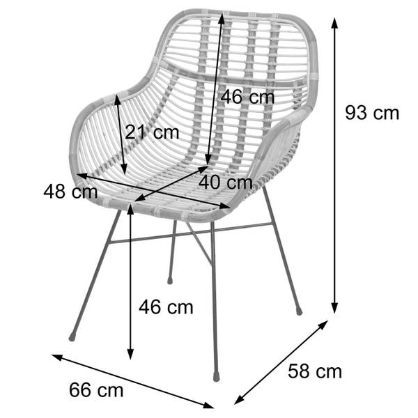 Esszimmerstuhl P17 (6er-Set) Braun - Cremeweiß