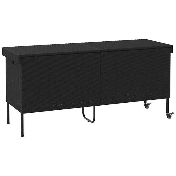 Gartentruhe 3043943 Schwarz - Stahl - 160 x 75 x 55 cm