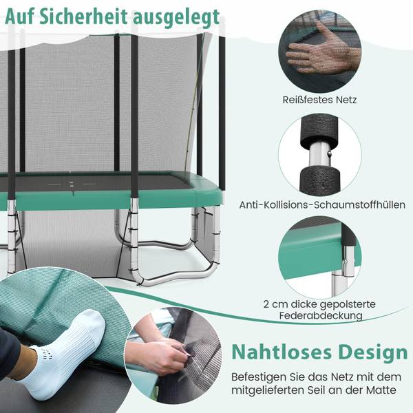Trampolin FI32367SZ+DE Grün - Metall - 250 x 270 x 317 cm