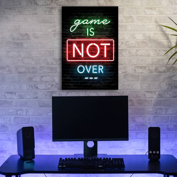 Wandbild aufschrift „neon gaming” für 80 x 120 cm