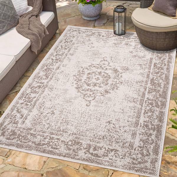 Outdoor-Teppich DuoRug Beige - 120 x 170 cm