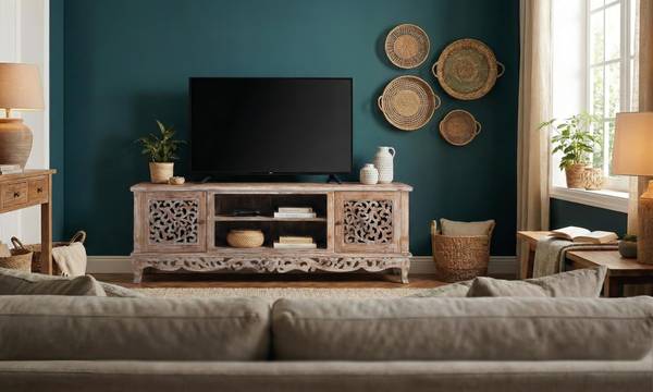 TV-Schrank 2321 Weiß - Massivholz - 42 x 64 x 190 cm