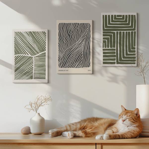 Leinwandbilder Pflanze Minimal 3er Set 20 x 30 cm - Anzahl Teile im Set: 3