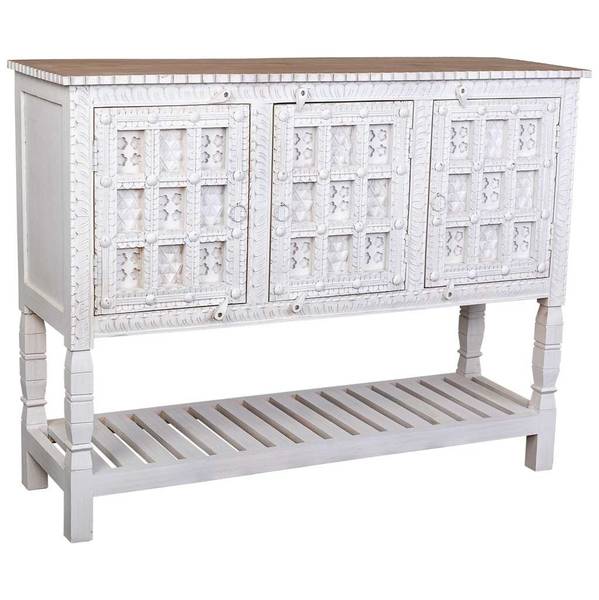 Anrichte 4523358164 Weiß - Massivholz - 130 x 101 x 42 cm
