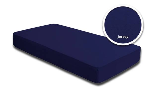 2 Bettlaken Wasserbett navy 200 x 220 cm Blau - Jersey - 200 x 40 x 220 cm