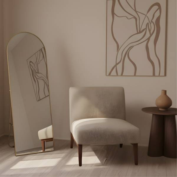 Standspiegel FRAM Gold - Glas - 50 x 150 x 3 cm