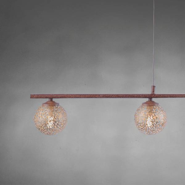 Pendellampe Greta Landhaus Braun - Metall - 11 x 120 x 102 cm