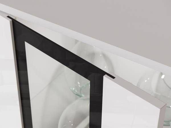 Highboard Caro mit Beleuchtung Glas Weiß - Eiche