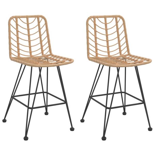 Barhocker 3017480 2er Set Braun - Stahl - Polyethylen - 45 x 103 x 56 cm