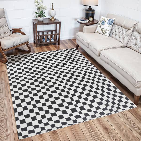 Laagpolig Vloerkleed GIJON zwart - 160 x 213 cm