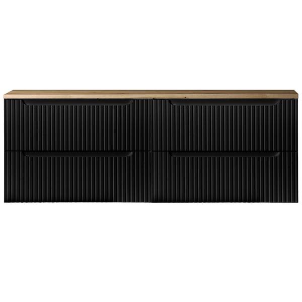 Waschbeckenschrank NEWPORT-56-61 Schwarz - Holzwerkstoff - 160 x 60 x 40 cm