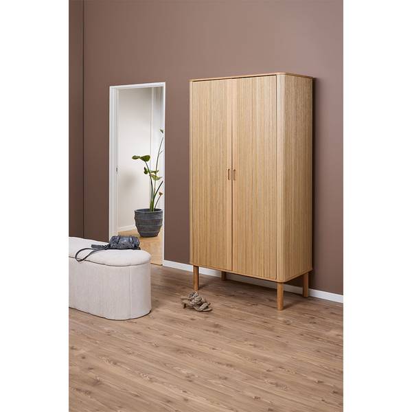 Kleiderschrank Langley Braun - Holzwerkstoff - Holz teilmassiv - 100 x 200 x 55 cm