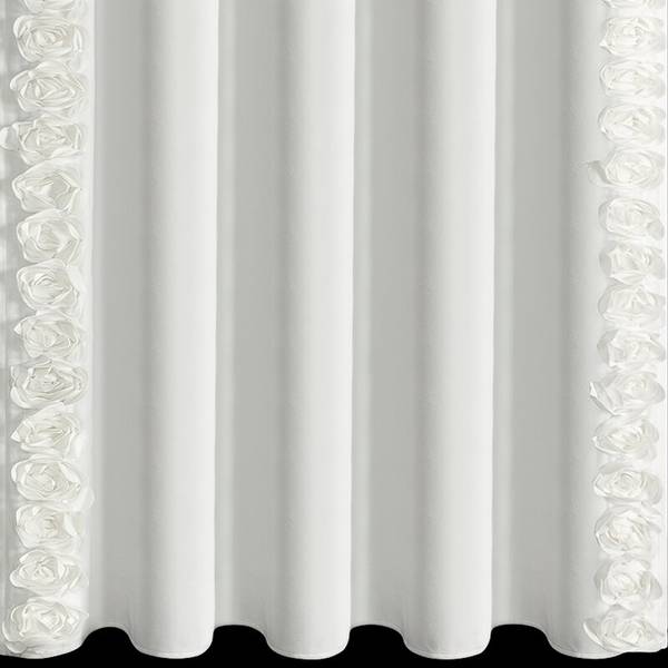 Vorhang ROSES Weiß - Textil - 140 x 1 x 270 cm