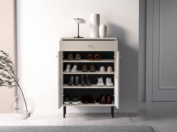 Schuhschrank CALETTO Beige - Melamin - 68 x 98 x 34 cm