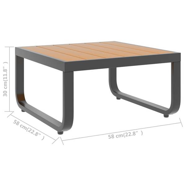 Sofa 48653 (4-teilig) Aluminium - 58 x 30 x 58 cm