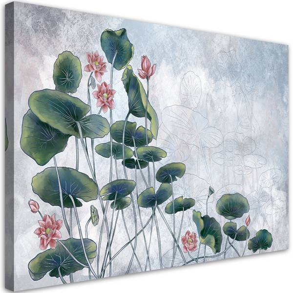 Tableau déco nénuphar 100 x 70 cm