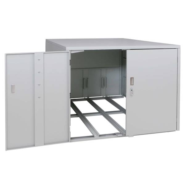 Fahrradgarage P93 Grau - Stahl - 148 x 124 x 208 cm