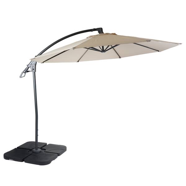 Ampelschirm D14 Weiß - Polyester - Aluminium - Stahl - 300 x 263 x 300 cm