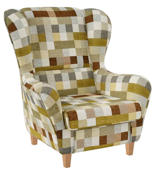 Ohrensessel & Hocker Sofia Design 5189 Braun - Webstoff - 92 x 108 x 92 cm
