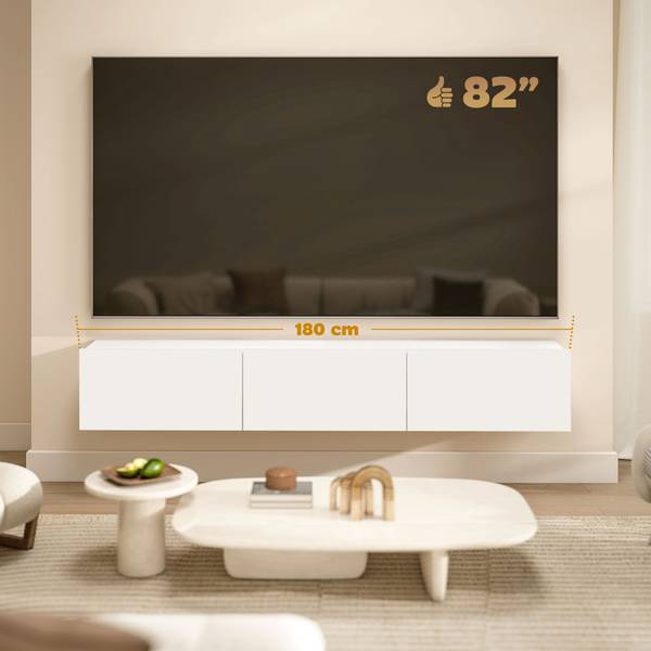 TV Schrank 83B-592V90WT Weiß - Holzwerkstoff - 32 x 30 x 180 cm