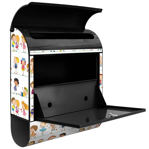 Briefkasten Stahl Kinder Schwarz - Stahl - 38 x 46 x 13 cm