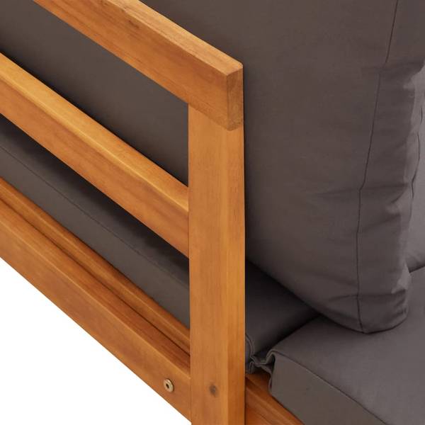 Garten-Lounge-Set 3014466-2 (3-teilig) Grau - Polyester - Akazie - 64 x 29 x 64 cm