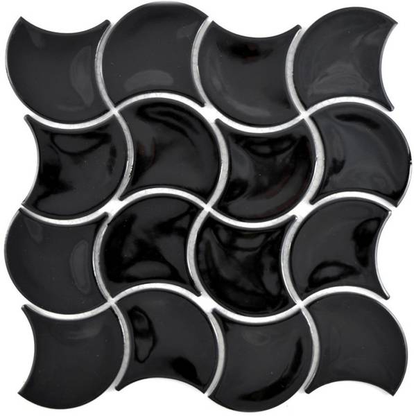 Mosaikfliesen FS 11B Schwarz - Keramik - 28 x 28 x 28 cm