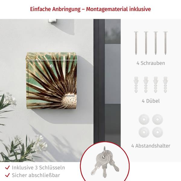 Briefkasten Closer Than Before Beige - Stahl - 39 x 46 x 13 cm