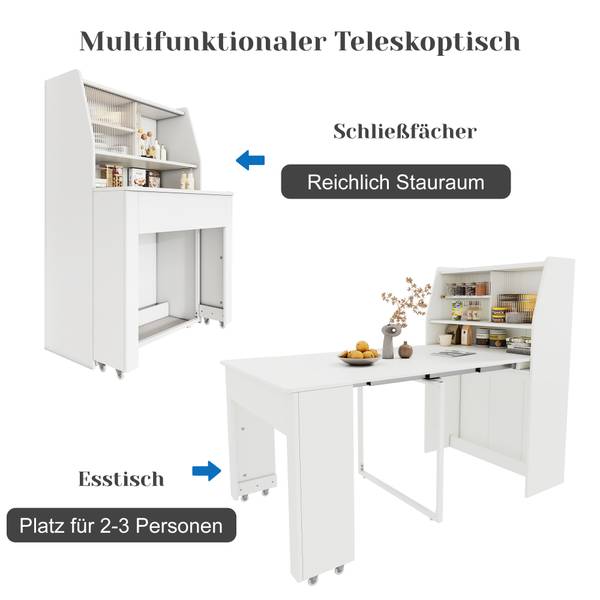 Esstisch BB1804 Weiß - Holzwerkstoff - 80 x 76 x 133 cm