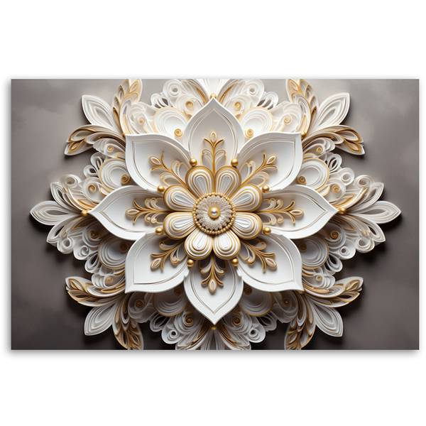 Tableau déco fleur effet 3d 120 x 80 cm