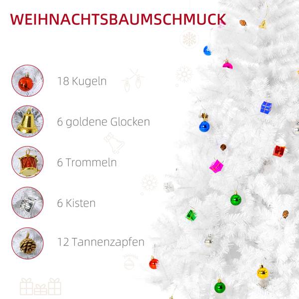 Künstlicher Weihnachtsbaum 02-0352 Weiß - Kunststoff - 105 x 180 x 105 cm