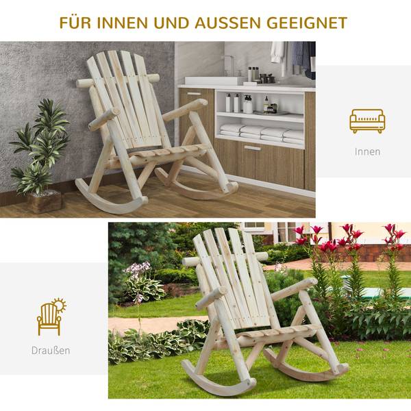 Schaukelstuhl 84A-046 Braun - Massivholz - 66 x 98 x 96 cm