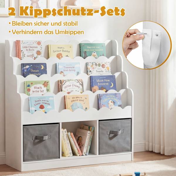 Kinderregal FB32634IT Weiß - Holzwerkstoff - 30 x 92 x 90 cm